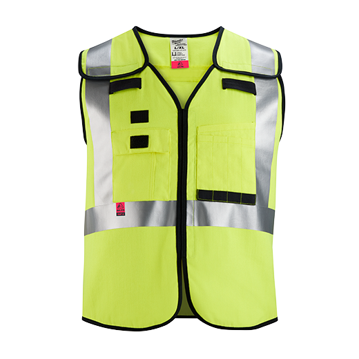 MILWAUKEE AR/FR Cat. 1 Class 2 Breakaway High Visibility Yellow Safety Vest