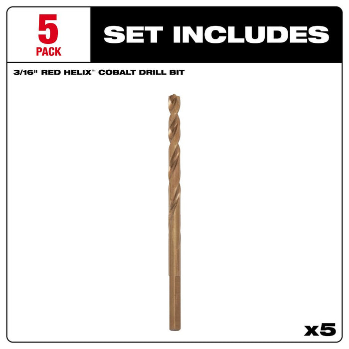 Milwaukee Tools 3/16" Cobalt RH 5PK 48-89-2359