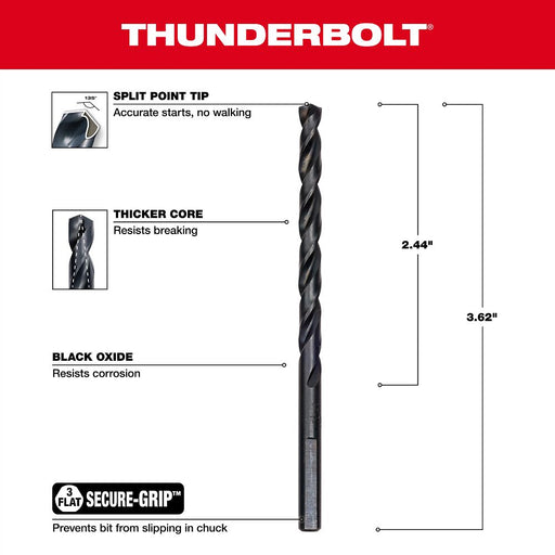 13/64" Thunderbolt Black Oxide