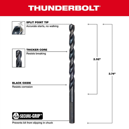 7/32" Thunderbolt Black Oxide