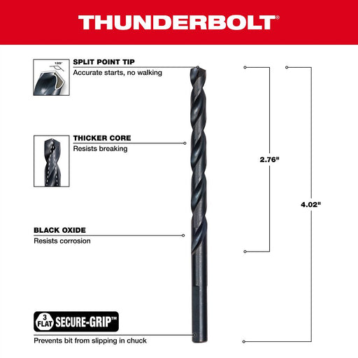 1/4" Thunderbolt Black Oxide