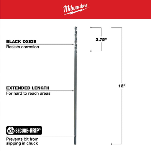 1/4" Aircraft Black Oxide Bit