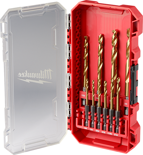 MILWAUKEE 10 PC. SHOCKWAVE IMPACT DUTY™ RED HELIX™ Titanium Drill Bit Set