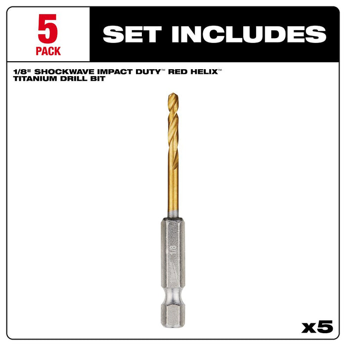 Milwaukee Tools 1/8" Titanium RH 5PK 48-89-4655