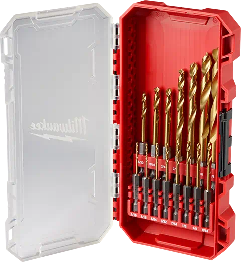 MILWAUKEE 15 PC. SHOCKWAVE IMPACT DUTY™ RED HELIX™ Titanium Drill Bit Set