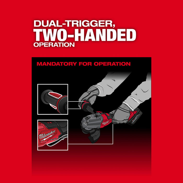 MILWAUKEE M18 FUEL™ 4-1/2" / 5" Dual-Trigger Braking Grinder (Tool Only)