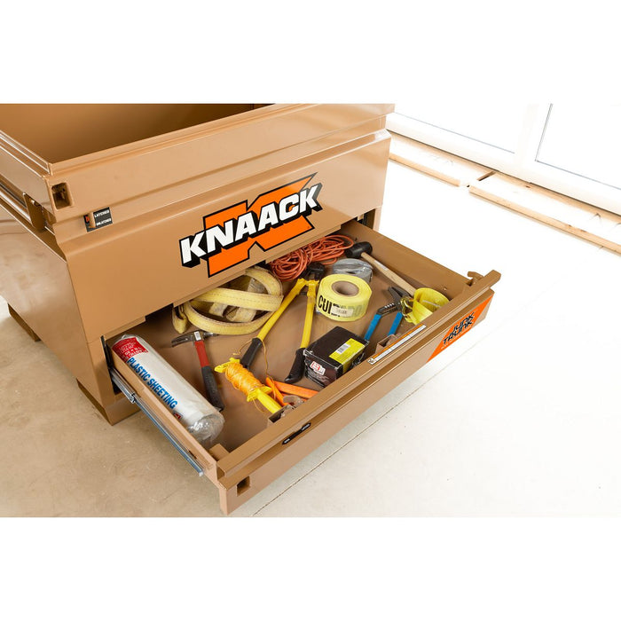 KNAACK Model 4830-D-KL JOBMASTER Chest w/ Junk Trunk Locking Drawer, 17 cu ft, 48 in L x 30 in W x 35 in H, 16-Gauge Steel, incl. 2 KNAACK Padlocks