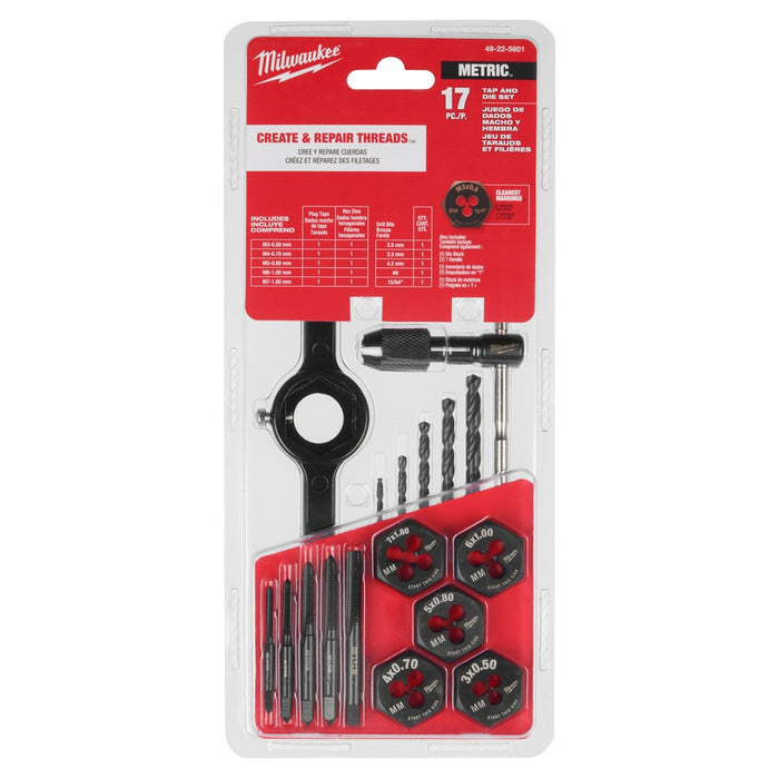 MILWAUKEE 17 PC. Tap & Die Set - Metric
