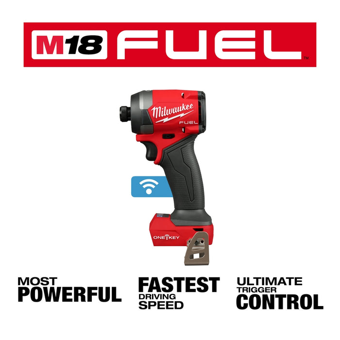 Destornillador de impacto hexagonal MILWAUKEE M18 FUEL™ de 1/4" con ONE-KEY™ (solo herramienta)