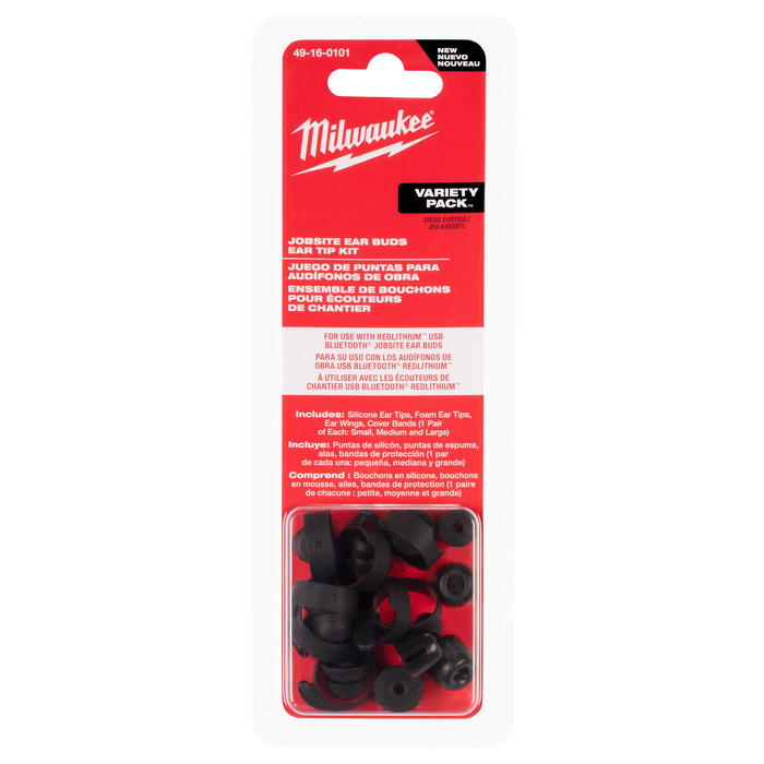 MILWAUKEE Jobsite Ear Buds Ear Tip Kit - Variety Pack