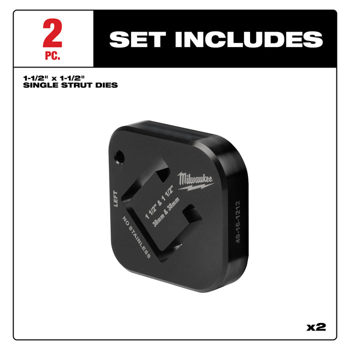 Milwaukee 1-1/2" x 1-1/2" Shearing Dies 49-16-1212