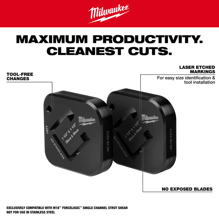 Milwaukee 1-1/2" x 1-1/2" Shearing Dies 49-16-1212