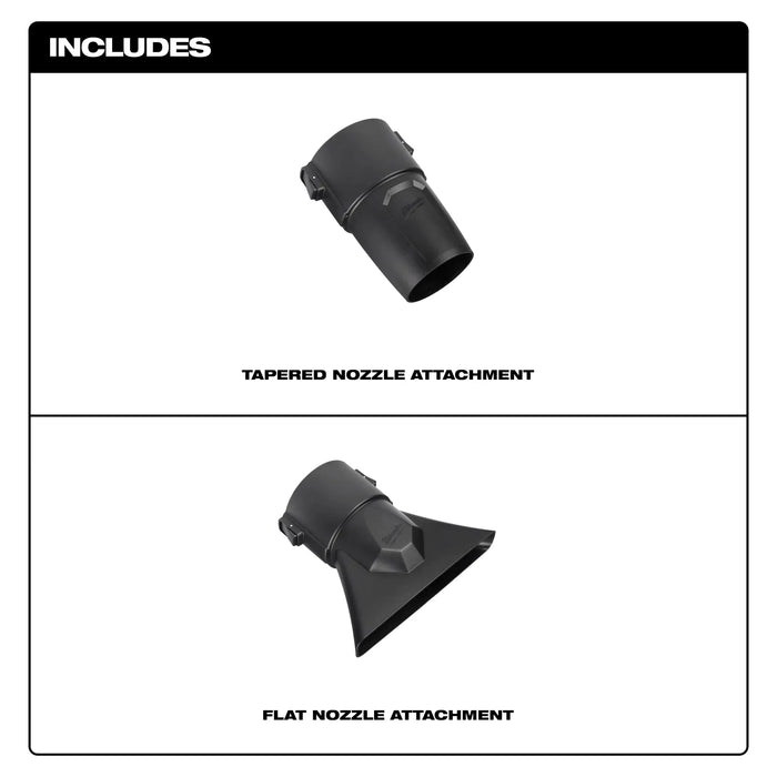 Kit de accesorios de boquilla plana y cónica para soplador MILWAUKEE