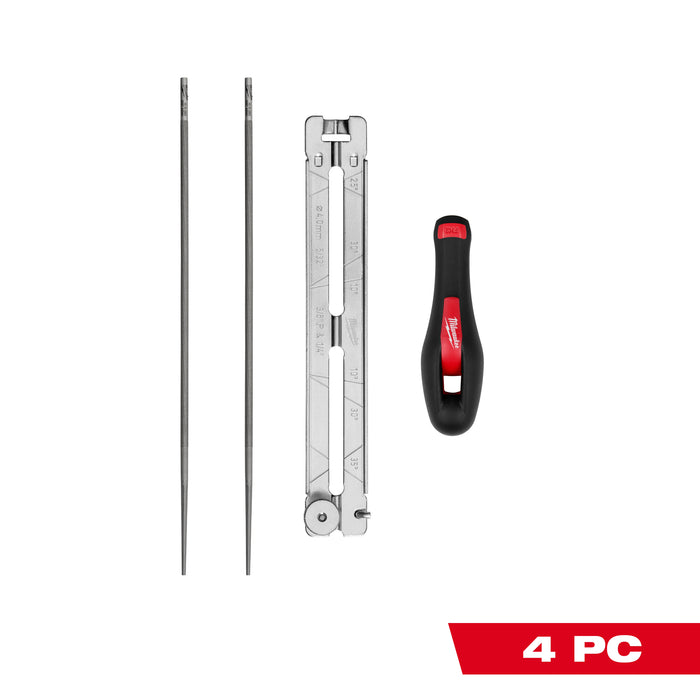 Milwaukee Tools 4pc 5/32” Saw Chain Sharpening Set