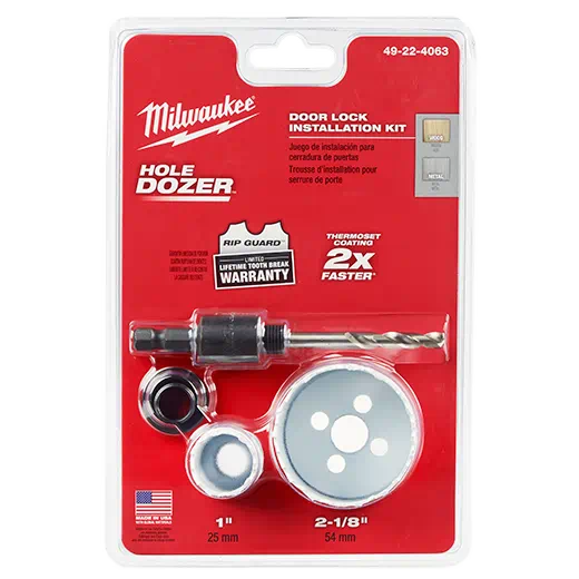 MILWAUKEE HOLE DOZER™ Kit de sierra perforadora para cerraduras de puertas