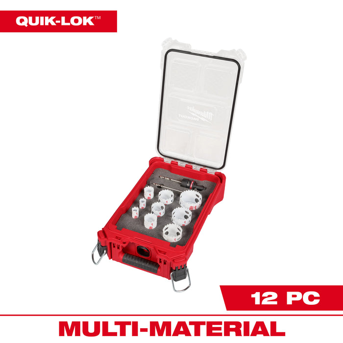 Milwaukee Tools 12PC QUIK LOK™ HOLE DOZER™ Bi-Metal Kit with PACKOUT™ Compact Organizer