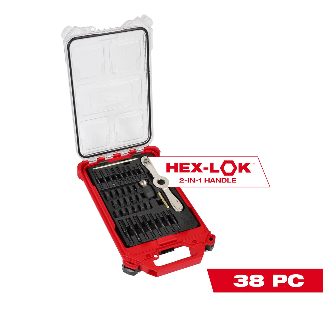 MILWAUKEE 38 PC. Tap & Die PACKOUT™ Set w/ HEX-LOK™ 2-IN-1 Handle - Metric