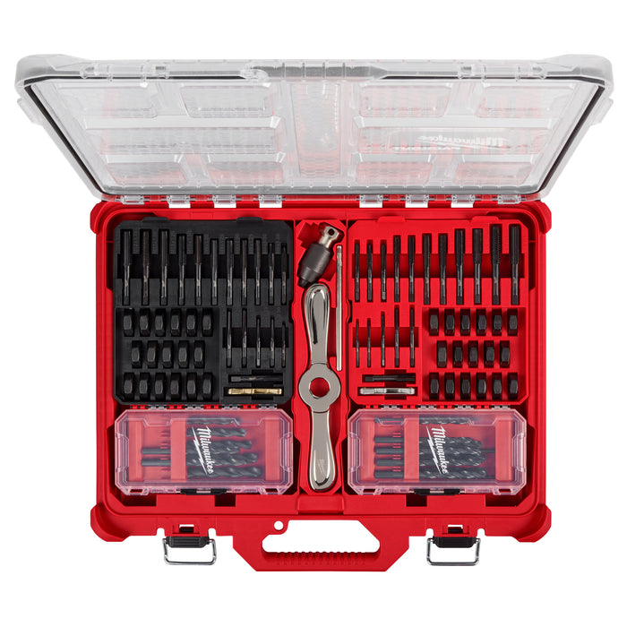 Milwaukee 107PC SAE & Metric Tap & Die PACKOUT™ Set w/ HEX-LOK™ 2-in-1 Handle