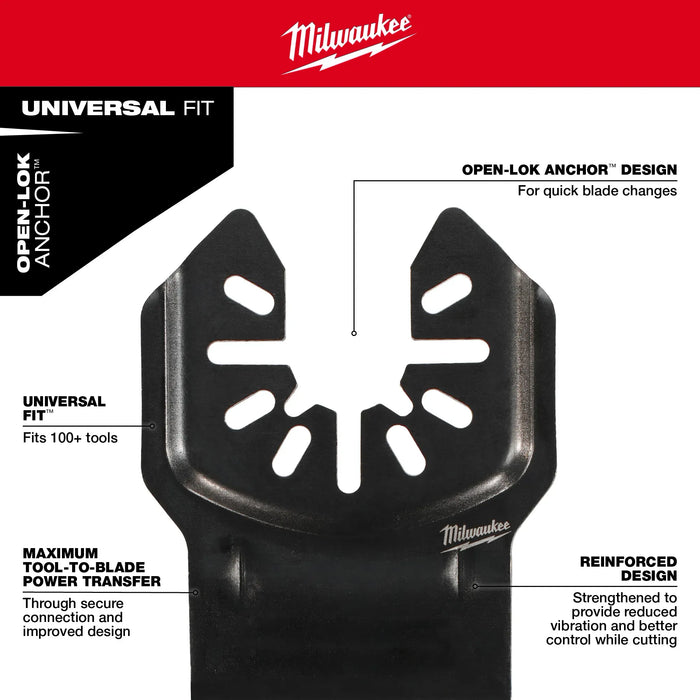 MILWAUKEE 1-3/8" Universal Fit OPEN-LOK™ TITANIUM CHARGED™ Bi-Metal Multi-Material Blades