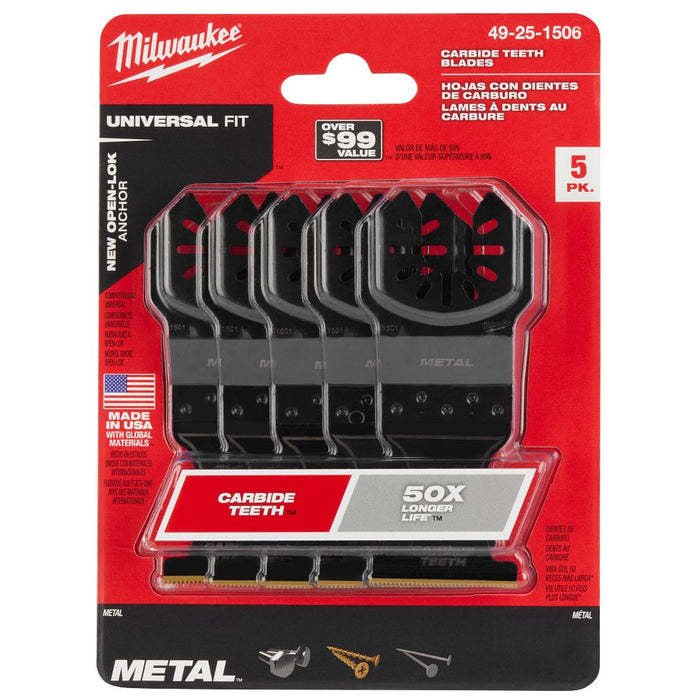 Milwaukee Tools 1-3/8" CARBIDE Tth METAL BLD 5PK 49-25-1506