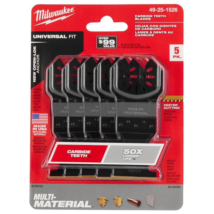 Milwaukee Tools 1-3/8" CARBIDE TEETH MM BLD 5PK 49-25-1526