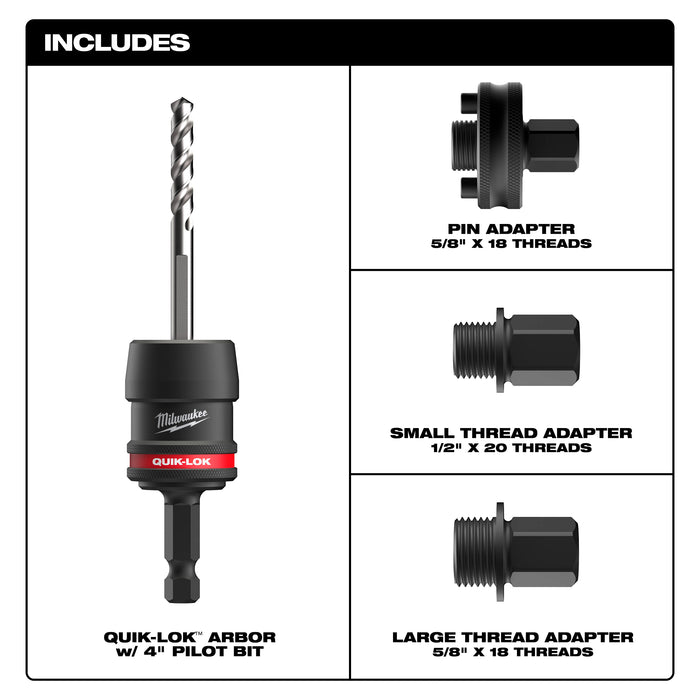 Milwaukee 3/8" QUIK-LOK™ Arbor Set 49-56-7545