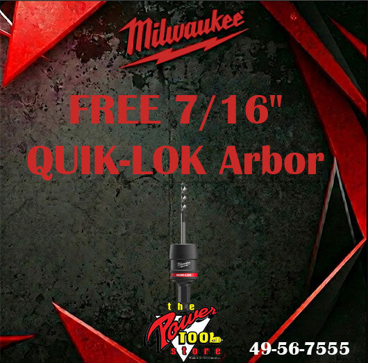 Milwaukee HOLE DOZER 19-Piece Electrician's Hole Saw Kit 49-22-4105  + FREE 7/16" QUIK-LOK Arbor 49-56-7555