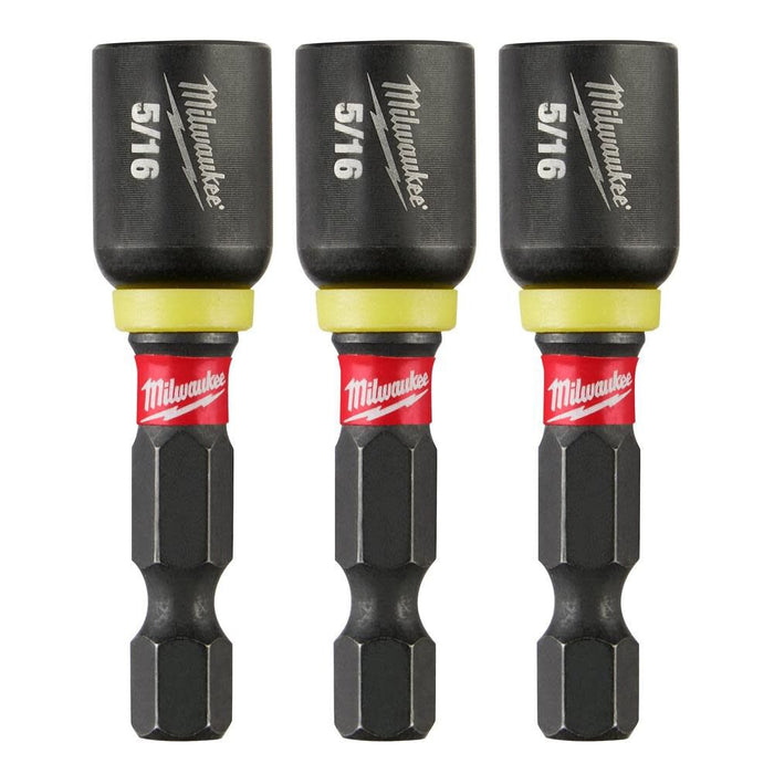 MILWAUKEE SHOCKWAVE IMPACT DUTY™ 1-7/8" Magnetic Nut Driver 5/16" (3 PACK)