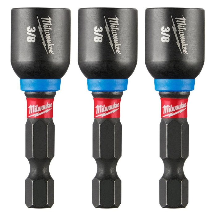 MILWAUKEE SHOCKWAVE IMPACT DUTY™ 1-7/8" Magnetic Nut Driver 3/8" (3 PACK)