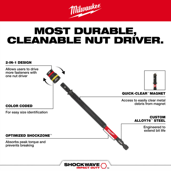 Milwaukee 1/4"&5/16"x6" 2in1 Nut Drvr 49-66-4745