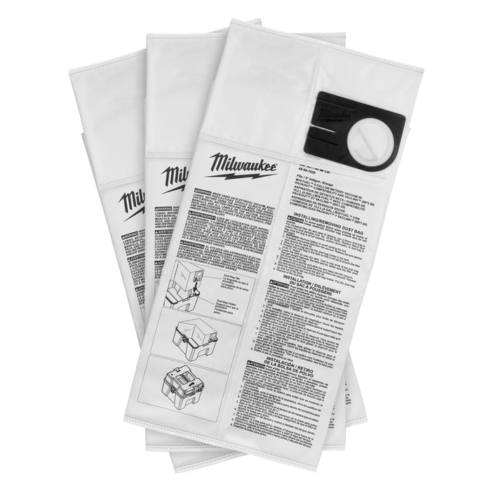 Milwaukee Fleece Dust Bags (3 PK) - 4 Gallon