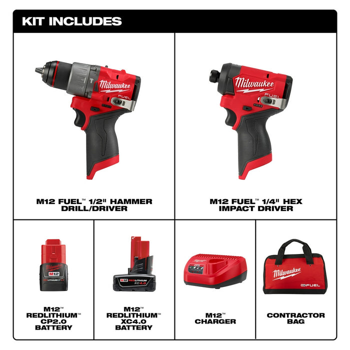 MILWAUKEE M12 FUEL™ 2 Tool Combo Kit 3497-22 Q4