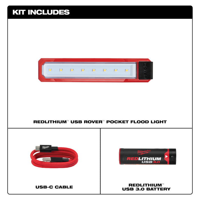 MILWAUKEE REDLITHIUM™ USB ROVER™ Pocket Flood Light