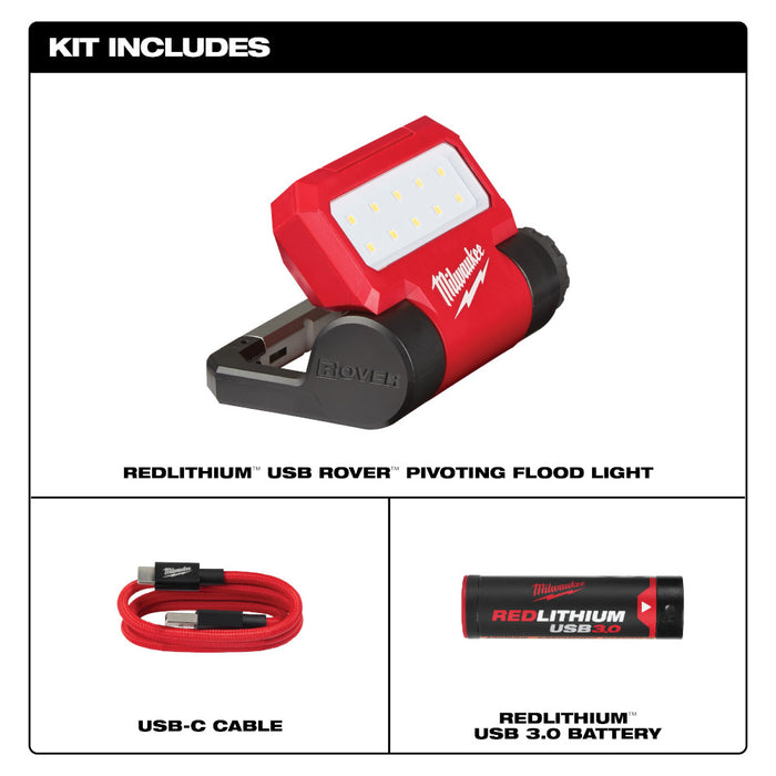 MILWAUKEE REDLITHIUM™ USB ROVER™ Pivoting Flood Light