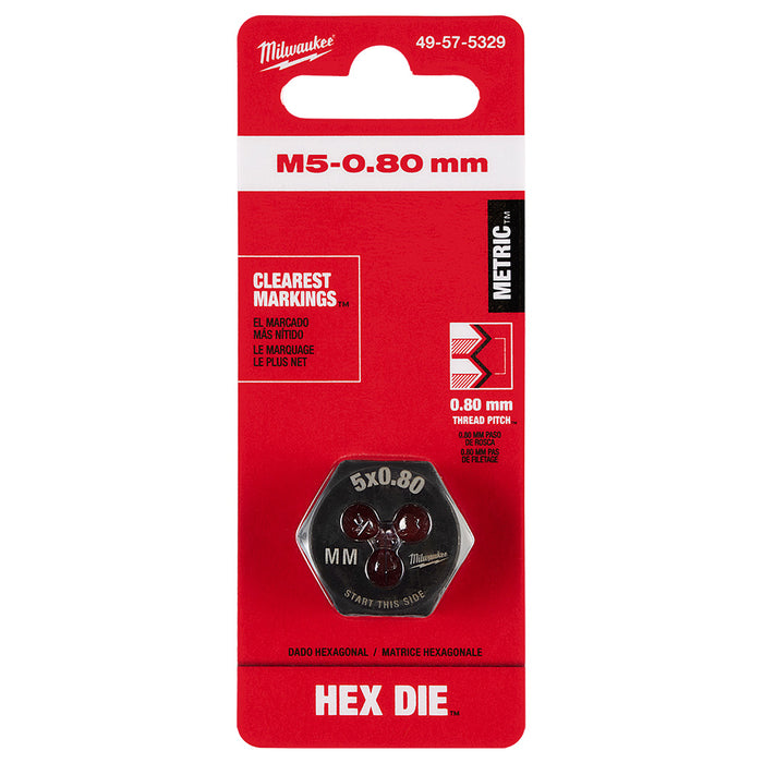 Troquel de roscado hexagonal métrico de 1" MILWAUKEE