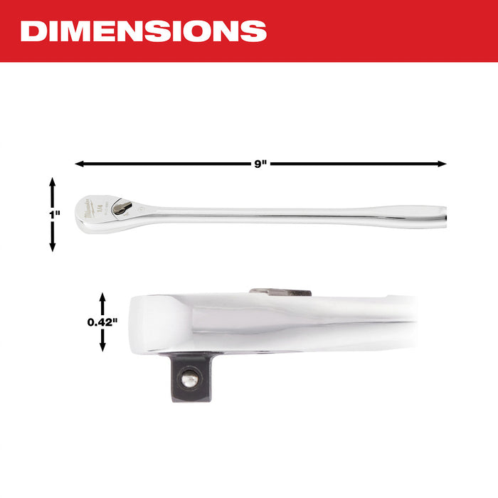 MILWAUKEE 1/4" Drive 9" Ratchet
