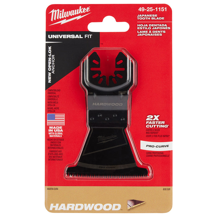 MILWAUKEE 2-1/2" Universal Fit OPEN-LOK™ Japanese Tooth PRO-CURVE™ Hardwood Blades
