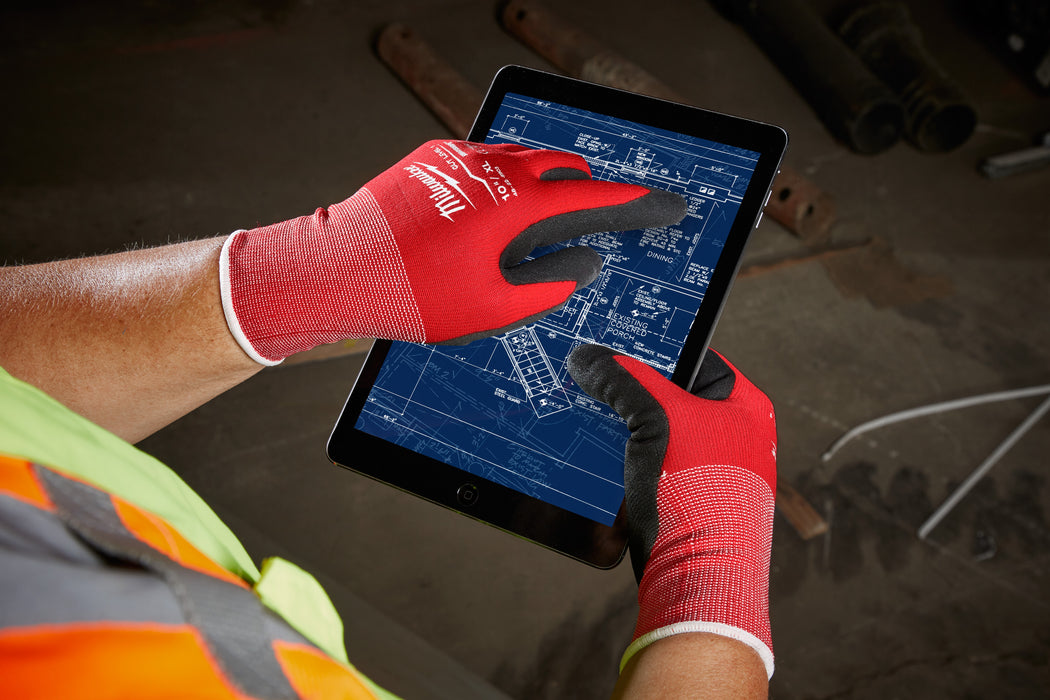 Guantes bañados en nitrilo de nivel 1 de corte MILWAUKEE