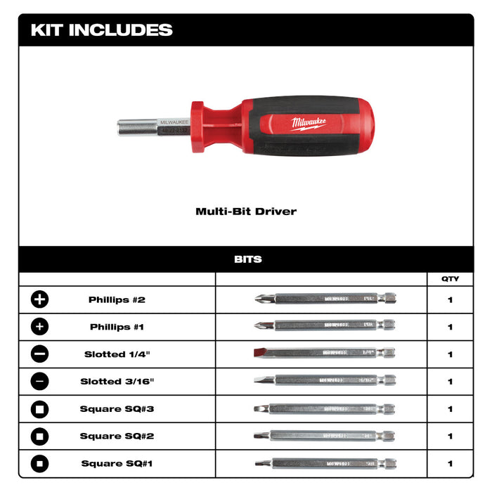 MILWAUKEE 9-IN-1 Square Drive Multi-Bit Driver