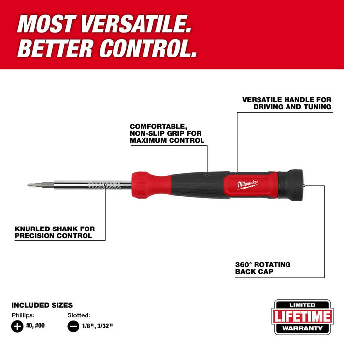 MILWAUKEE 4-IN-1 Precision Multi-Bit Screwdriver