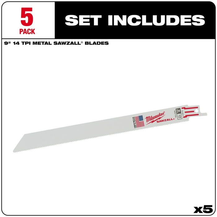 MILWAUKEE 14 TPI SAWZALL® Standard Metal Blades For Schedule 40 Pipe & Angle Iron