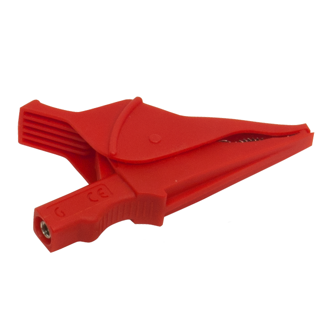 AEMC 5000.72 Clip - red screw-on safety alligator {Rated 1000V CAT IV, 15A}