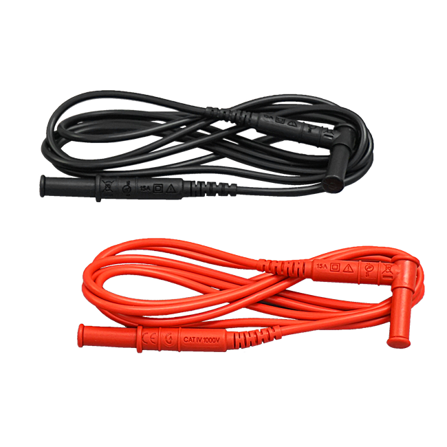 AEMC 5000.78 Lead - set of 2, 5 ft PVC color-coded (red/black) with 4mm straight/right banana plugs