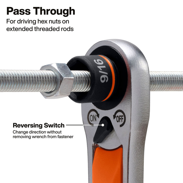 Klein Tools KNECT 6-Inch Adjustable Wrench with Pass-Through Ratchet Set, 10-Piece