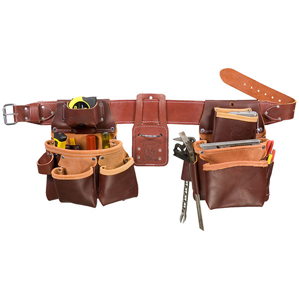 Juego de cinturón de herramientas OCCIDENTAL LEATHER Pro Framer con bolsas exteriores dobles - Para zurdos