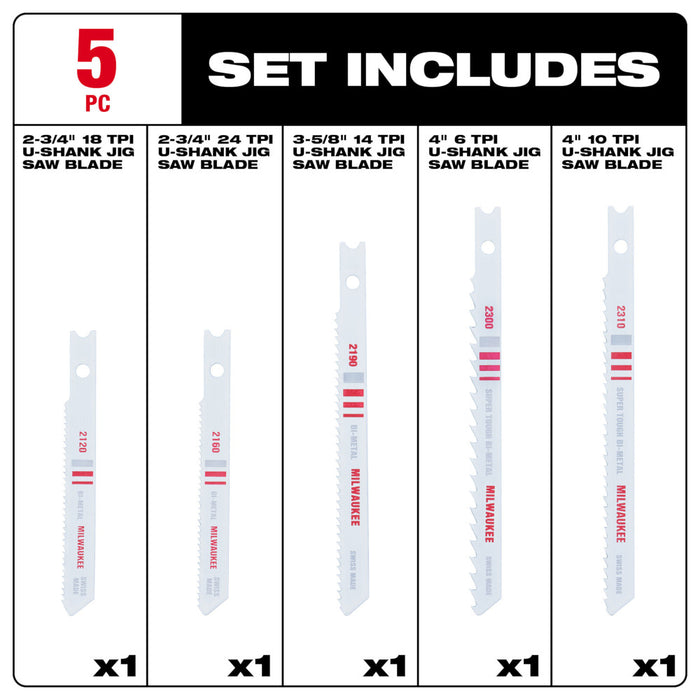 Milwaukee Tools 5 Pc. Jig Saw Blade Assortment 49-22-1168