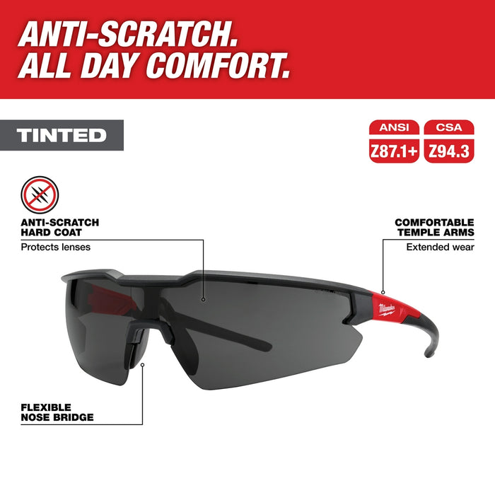 MILWAUKEE Safety Glasses - Tinted Anti-Scratch Lenses (3 PACK)