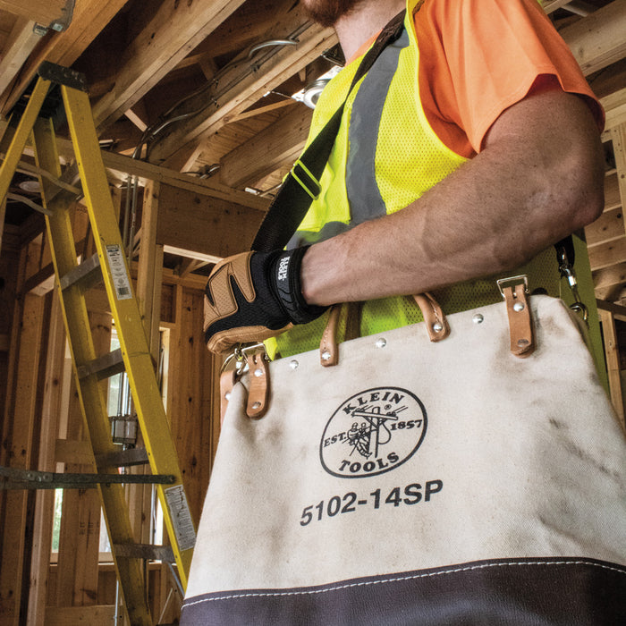 KLEIN TOOLS Bolsa de herramientas de lona de lujo de 14" con 10 bolsillos