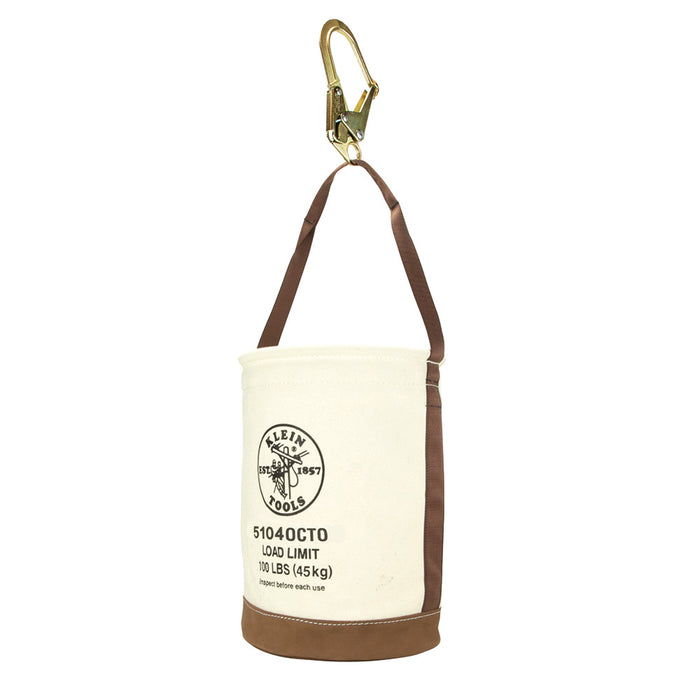 KLEIN TOOLS 12" Leather Bottom Canvas Bucket w/ Connection Points