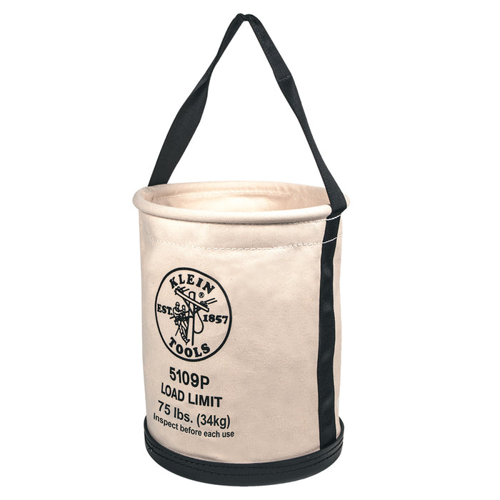 KLEIN TOOLS 12" Molded Bottom Wide Straight Wall Canvas Bucket w/ Pocket